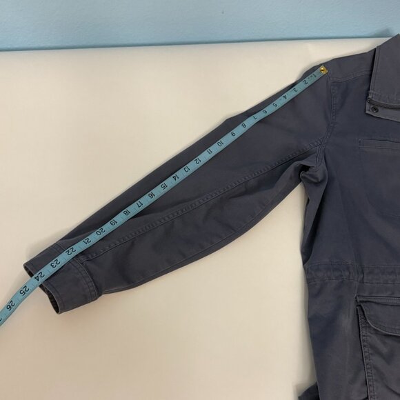 LL Bean Cotton Canvas Jacket Blue Gray Full Zip 4 Pockets Size XL - Picture 9 of 11